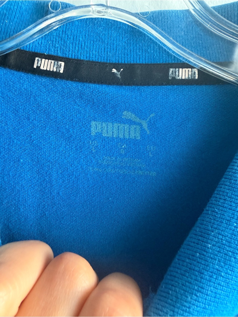 Puma Men's Bright Blue Polo with White Logo - Picture 3 of 3